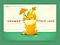 Orange juice web ui design illustration