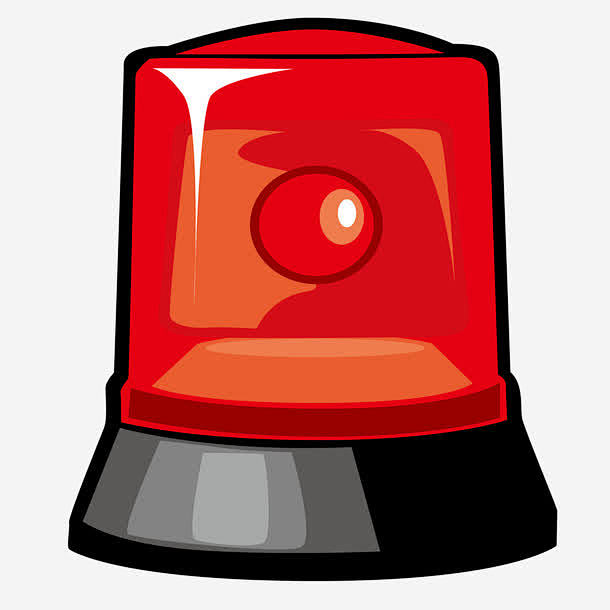 卡通红色警报灯