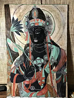 敦煌莫高窟第217窟西壁龛外持莲观音 局部 - 小红书 