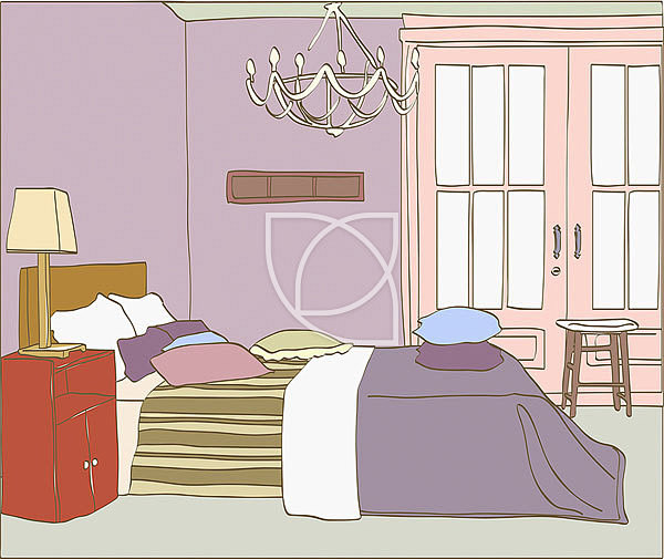 卧室,插画