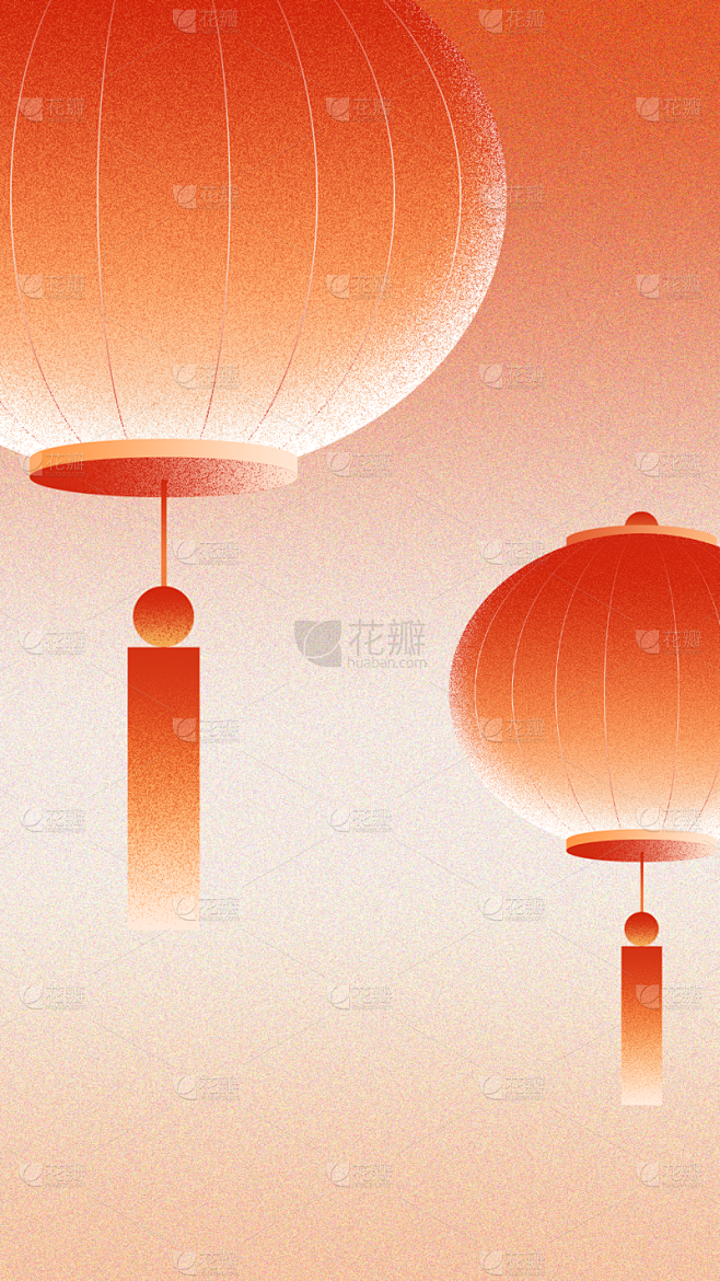 元旦弥散风渐变肌理感灯笼背景
