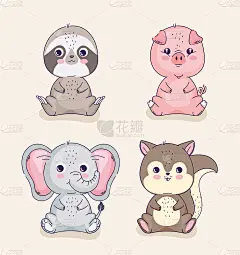 四个可爱的动物