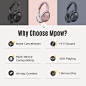 Mpow 45Hrs Playtime Bluetooth Headphones, H17 Active Noise Cancelling Headphones Over Ear with Quick Charge, Built in Mic, Deep Bass Wired Wireless Headset for Kids, Adults, Home Office, Online Class: Amazon.ca: Cell Phones & Accessories