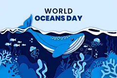 世界海洋日海底世界鱼类动物鲸鱼海龟海豚水母插画海报ai设计素材-淘宝网