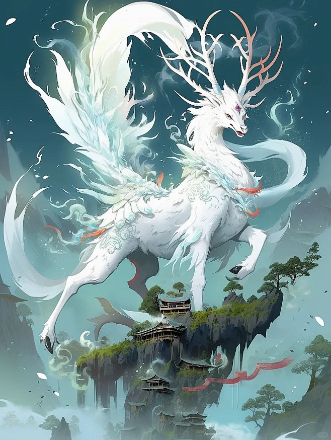 山海经 | 上古神兽，通天白泽-花瓣网