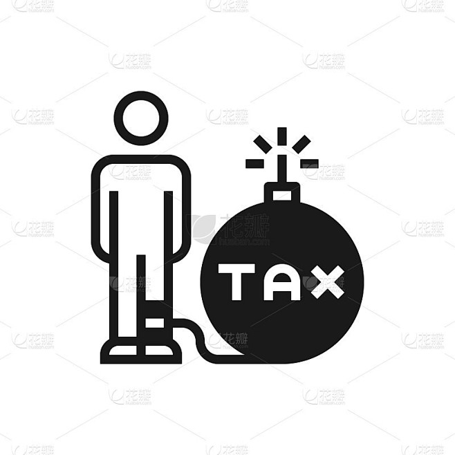 债务图标矢量插图。