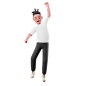 Male Character with Happy Jumping Pose 年轻人男 潮男