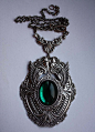 Green stone steampunk pendant by Pinkabsinthe on deviantART