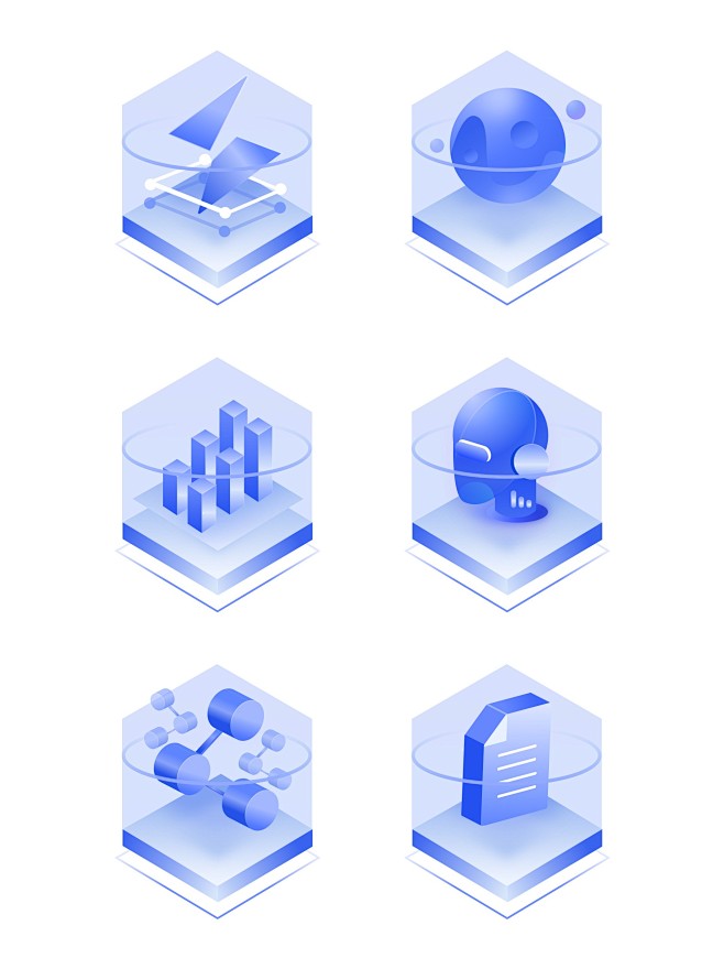 1801科技感icon立体3D蓝色UI图...