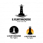 灯塔与海浪logo标志矢量图素材