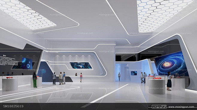 科技企业汽车展厅3d模型效果图