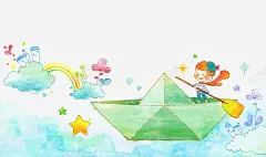 划船的男孩高清素材 纸船 免费下载 页面网页 平面电商 创意素材 png素材