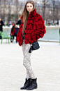 This vibrant red (and segmented!) coat is totally awesome.