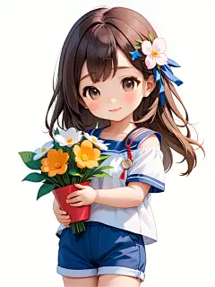 数字艺术手绘女孩插画
