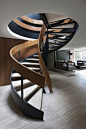 Modern Stairs // sculptural wood spiral stairs make a statement at the Casa Lomas II by Paola Calzada Arquitectos