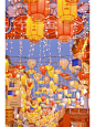 小城春节的浪漫新年元宵灯会温柔色调