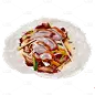 手绘-中式美食元素贴纸-烤鸭卷饼