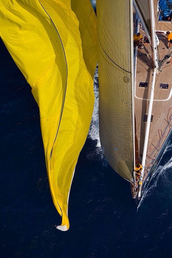 In yellow (spinnaker...