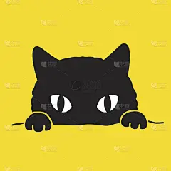 猫黑猫小猫印花布插图矢量/壁纸