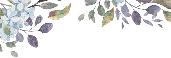 欧式华丽手绘水彩封面花树叶植物包装装饰信...
