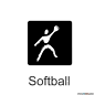 2006多哈亚运会全套46个体育图标矢量图片（Illustrator CS版本） - 体育项目图标：垒球向量图21 #采集大赛#