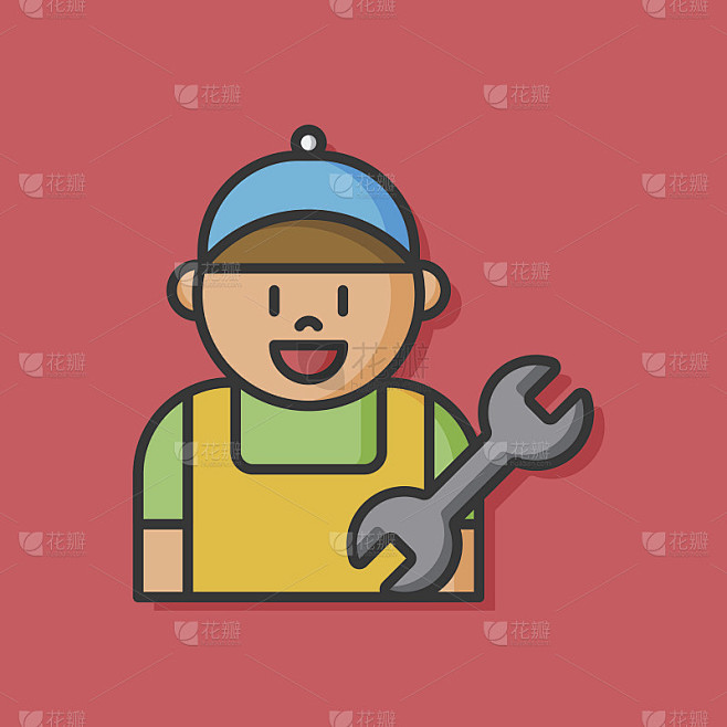 Worker man矢量图标