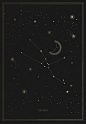一组使用线性元素绘制的宇宙星图