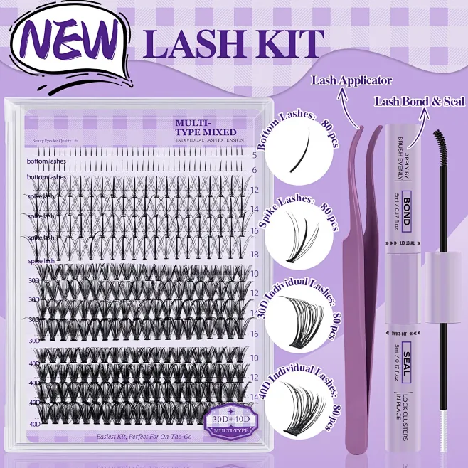 Amazon.com: Lash Extension Kit with Spikes 10-16mm Eyelash Extension ...