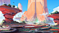 Cloud Gate by Anton Fadeev, Guest Artist Series : The Cloud Gate depicts a vibrant desert environment with a secret hidden deep in the rock. Shrouded by wispy white clouds and the depths of the red canyon is a gateway to other dimensions, waiting to be di