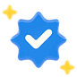 Blue Tick  3D Icon