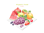 蔬菜水果 西瓜 葡萄 草莓 淡彩手绘 水彩插画PSD_平面设计_绘画插图