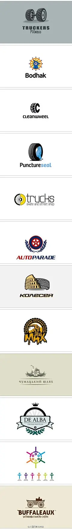 以轮子、轮胎为主的创意LOGO设计。