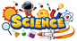Science text icon with elements