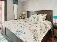 地中海风格家庭卧室壁纸装修效果图