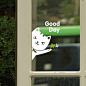小清新玻璃贴纸橱窗百搭贴纸墙贴店铺欢迎贴纸萌猫美好一天shb372的图片