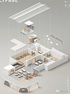 室内空间分析图-花瓣网|陪你做生活的设计师 | 轴测效果图，爆炸图，环境设计分析图