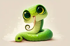 小青蛇竹叶青动物插画