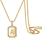 Gold Initial Necklaces for Women, 14K Gold Plated Box Chain 26 Capital Letter A-Z Initial Pendant Necklaces Adjustable Per...