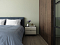 北欧风格室内卧室灰色木地板装修效果图