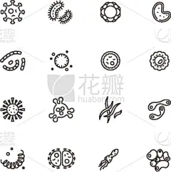 细菌,计算机图标,线条,生物学,微生物学,健康保健,直的,枯草芽孢杆菌,寄生的
