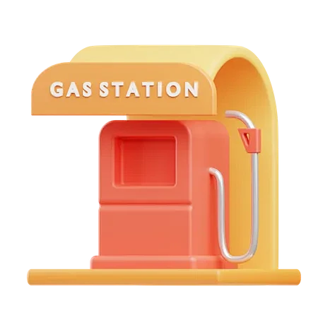 Gas Station 3D Illus...