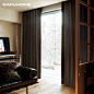 咖啡纯色棉麻窗帘 现代简约客厅卧室遮光布加厚成品定做