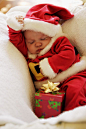 睡觉,男婴,圣诞老人装