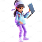 通用3D立体卡通科技人物贴纸