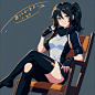 00000-1502089715-girl,crossed legs, shunshine,masterpiece, high quality, balck hair,fingerless gloves,
