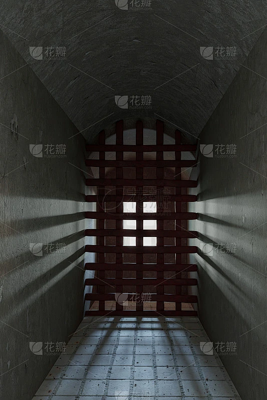 3d渲染的grunge古代监狱牢房在堡垒素材-花瓣网
