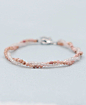 Rose Quartz and Rhodonite Twist Bracelet for Love