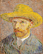 作　　者：文森特·梵高 - vincent van gogh
作品名称：戴草帽的自画像 - self-portrait with a straw hat