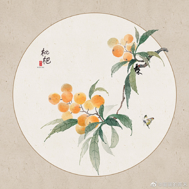 当古风插画遇上植物，好看极了 ​插画师：...