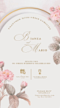其中包括图片：Premium PSD | Digital wedding invitation with red flower